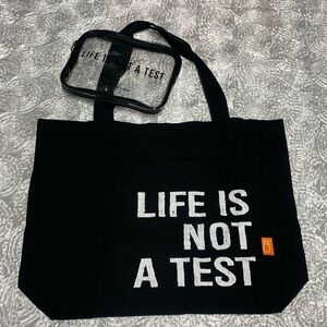 Life is not a test by Initial View tote bag